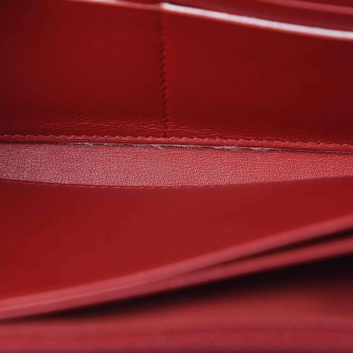 Chanel Lambskin Chevron Quilted Zip Around Boy Wallet Red 13 of 14