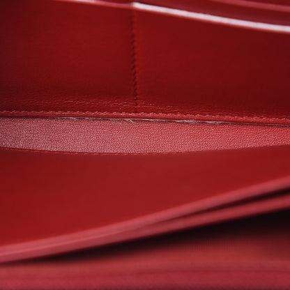 Chanel Lambskin Chevron Quilted Zip Around Boy Wallet Red 13 of 14