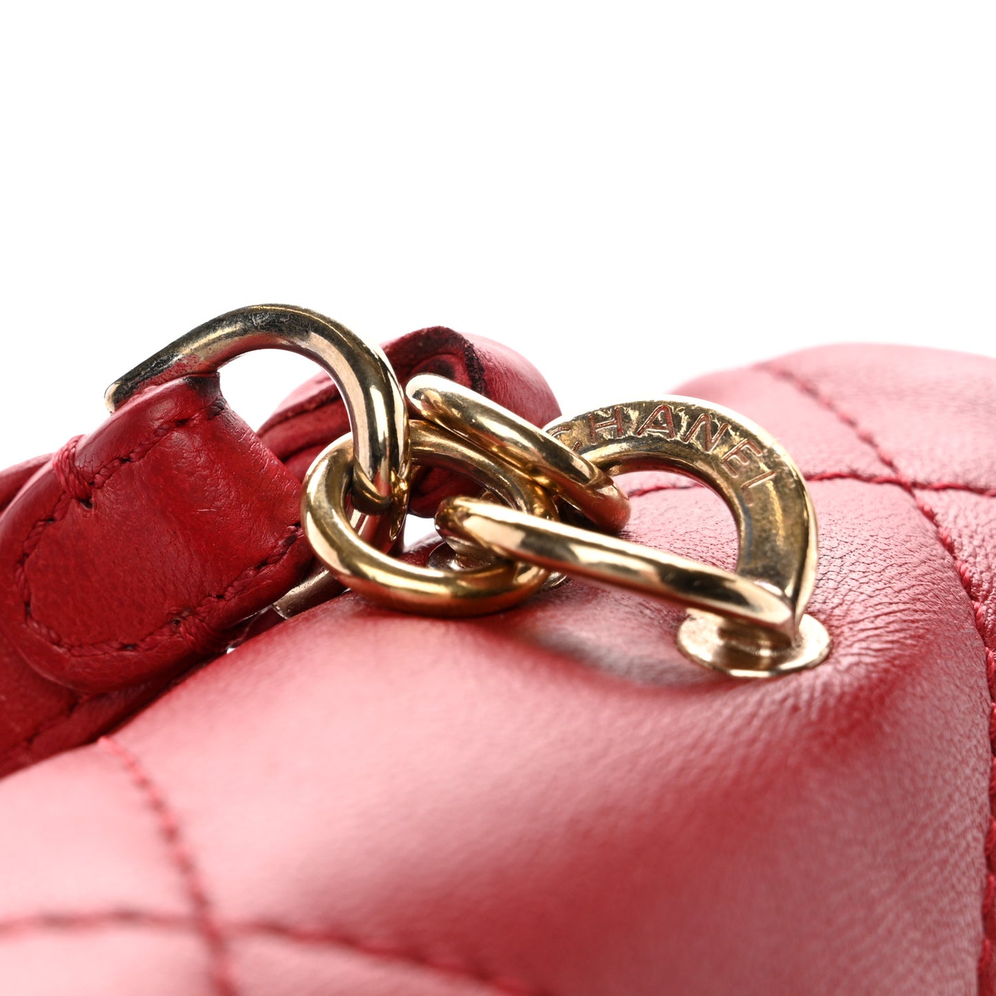 Lambskin Quilted Easy Carry Flap Red