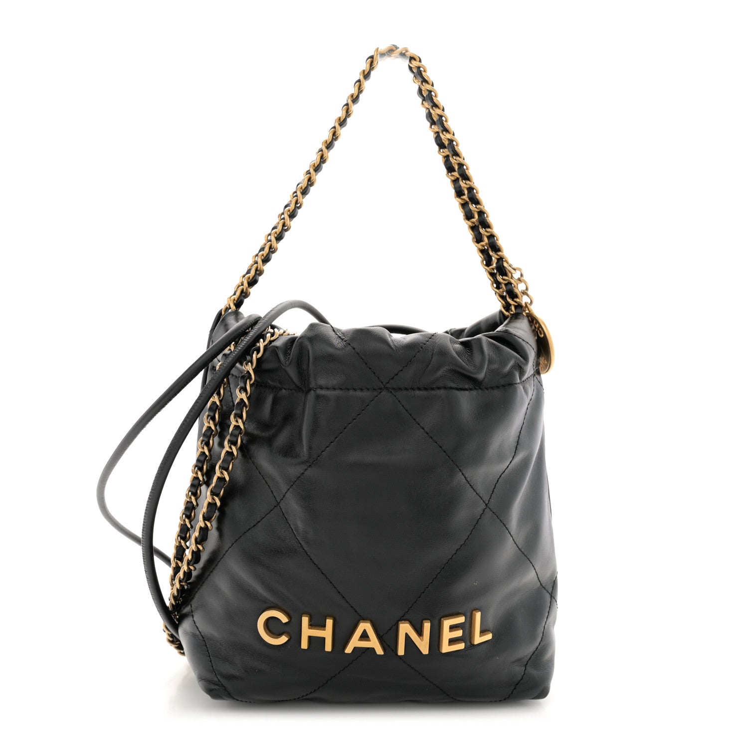 Chanel Shiny Calfskin Quilted Mini Chanel 22 Black 1 of 11