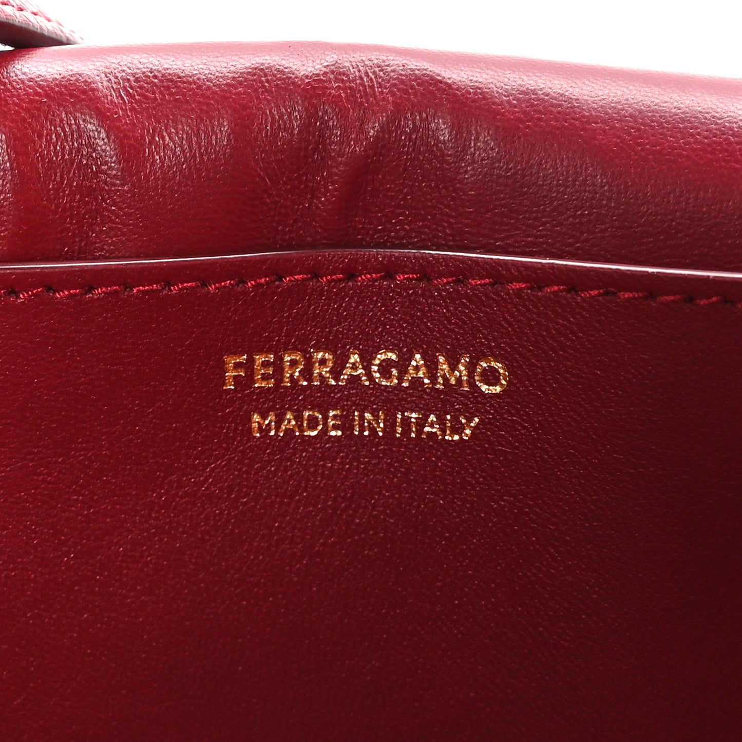 Grained Calfskin Gancini Crossbody Flap Carmine