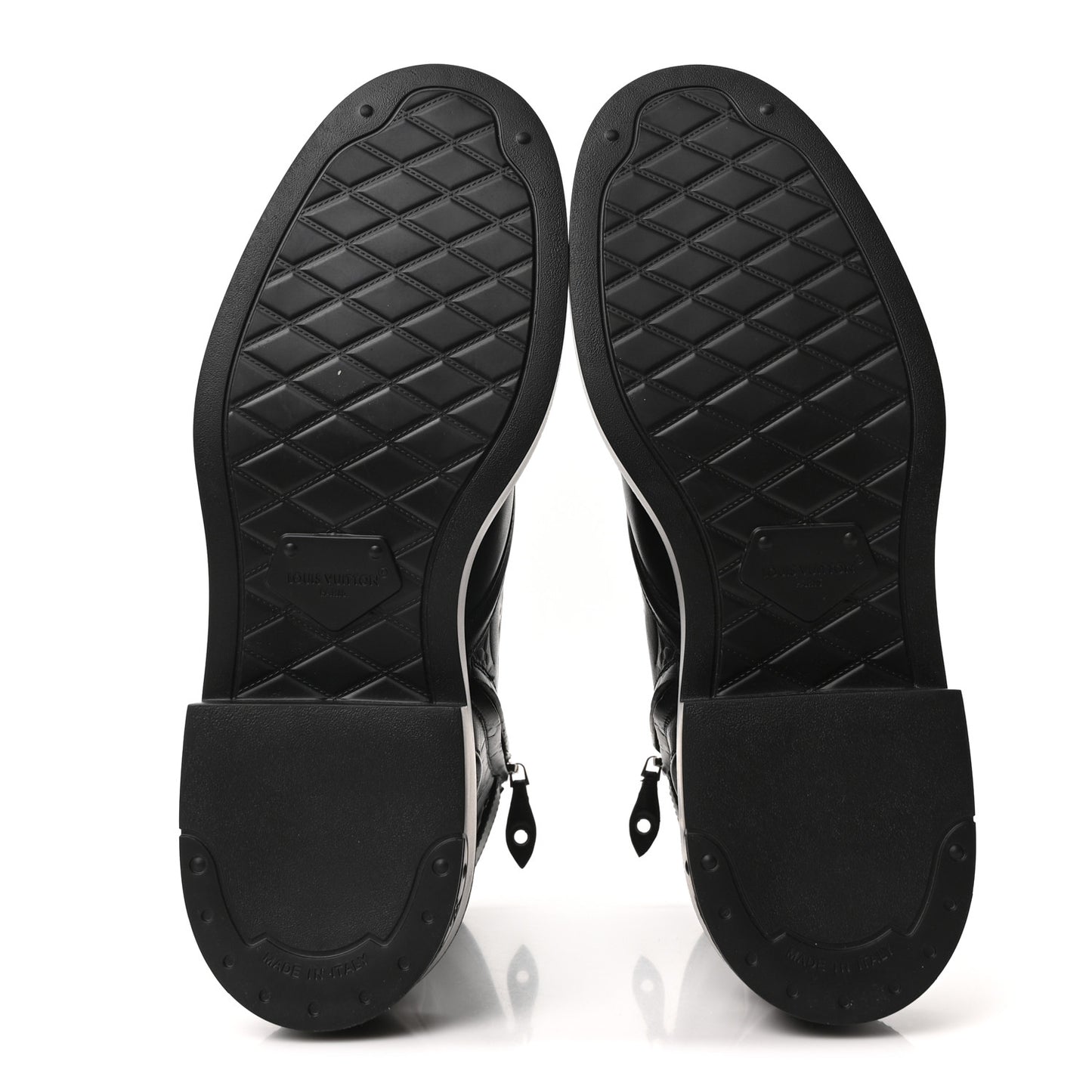 Calfskin Monogram Debossed Citizen Flat Ranger Boots 42 Black