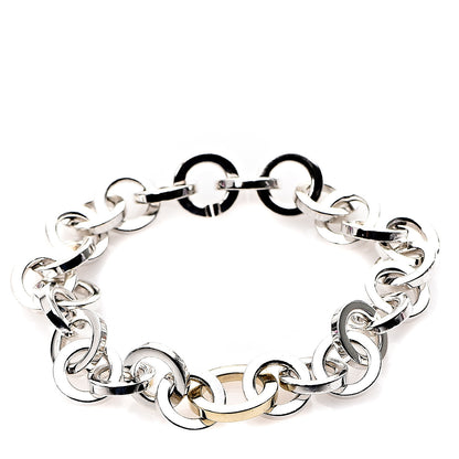 Tiffany Sterling Silver 18K Yellow Gold Circle Link Bracelet 1 of 4