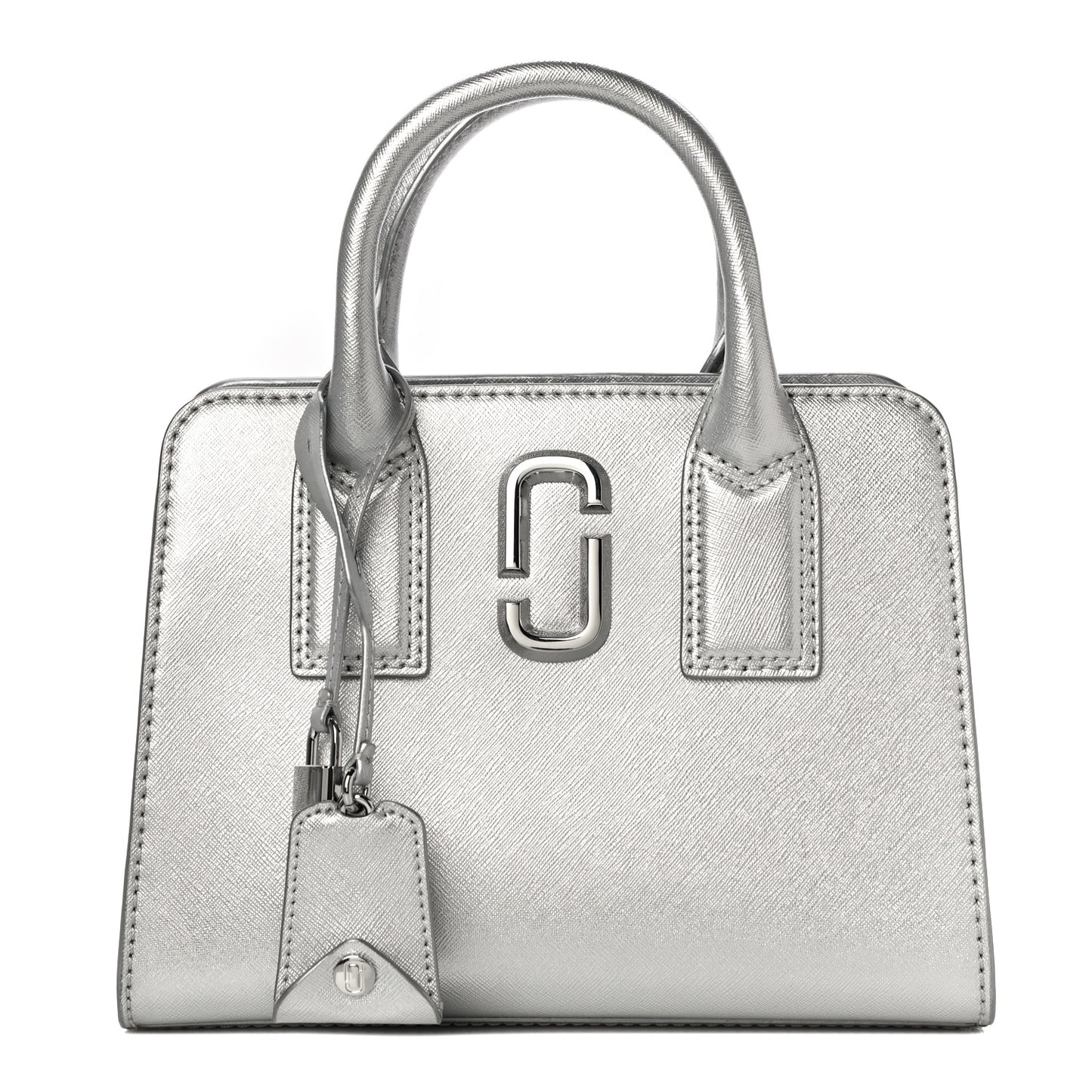 Metallic Saffiano Big Shot Tote Silver