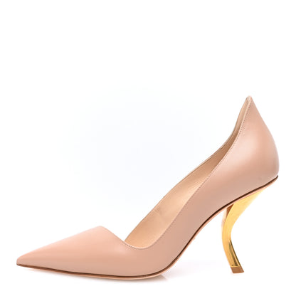 Christian Dior Calfskin Pointed Tote J Adior Pumps 38 Nude 1 of 8