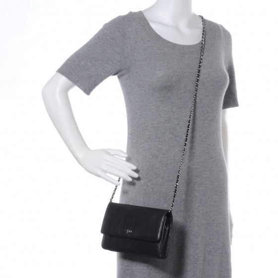 Chanel Leather Wallet On Chain WOC Black 2 of 8