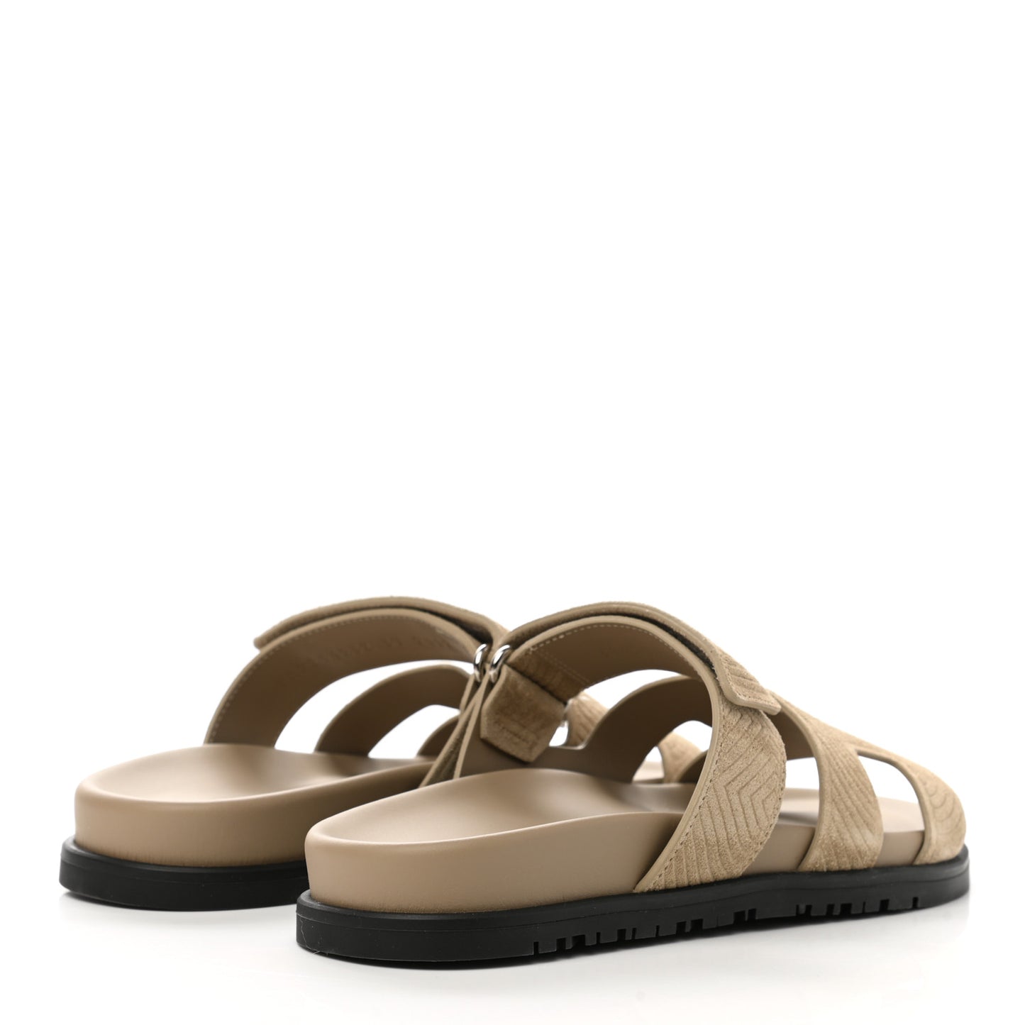 Suede Goatskin Chaine d'Ancre Womens Chypre Sandals 37 Beige Sable