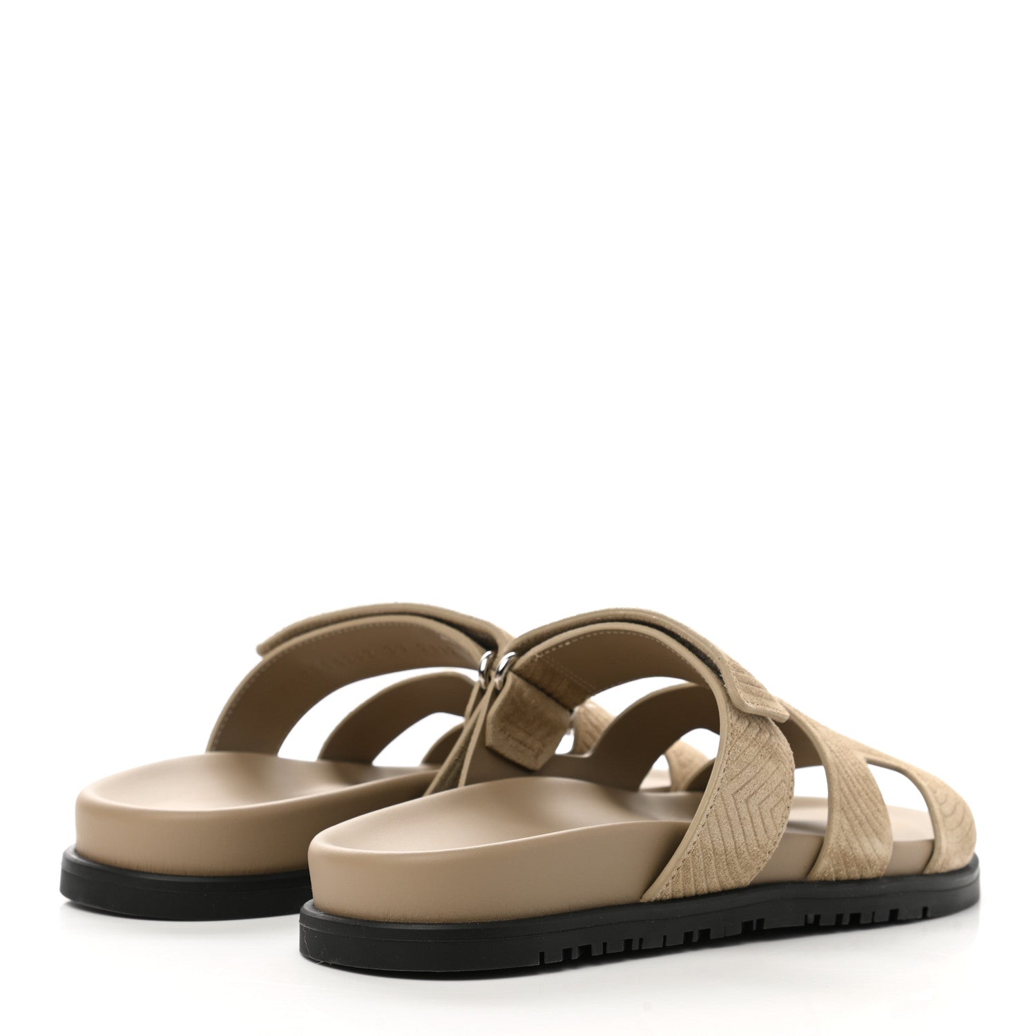 Hermes Suede Goatskin Chaine d'Ancre Womens Chypre Sandals 37 Beige Sable 4 of 11