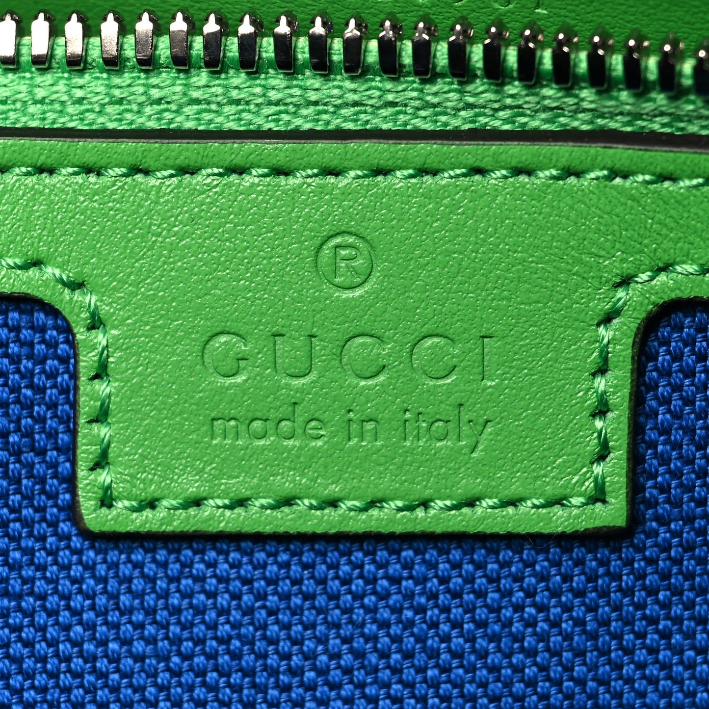 Calfskin GG Tennis Embossed Large Duffle Bag Joy Green Joy Blue