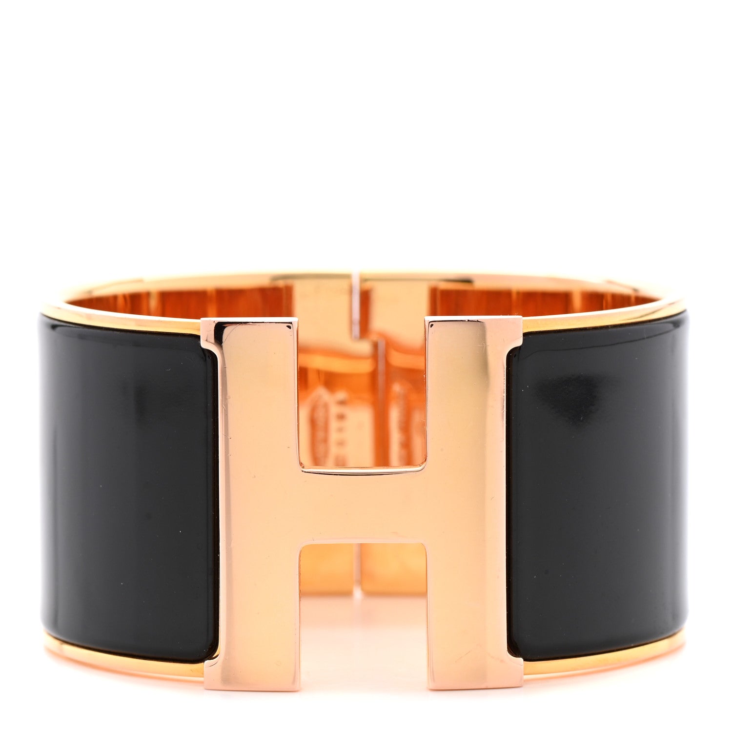 Hermes Enamel Extra Wide Clic Clac H Bracelet GM Black 1 of 5