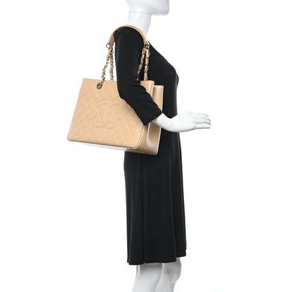 Chanel Caviar Quilted Grand Shopping Tote GST Beige 2 of 12