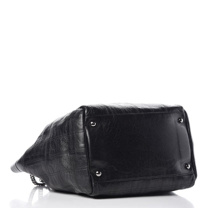 Chanel Lambskin Square Stitched Lax Accordion Shoulder Bag Black 4 of 13