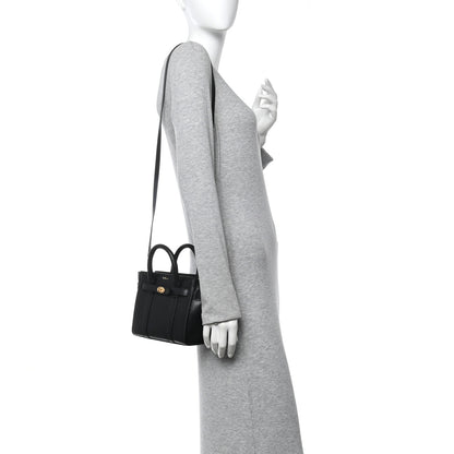 Mulberry Small Classic Grain Micro Bayswater Zip Tote Black 2 of 9