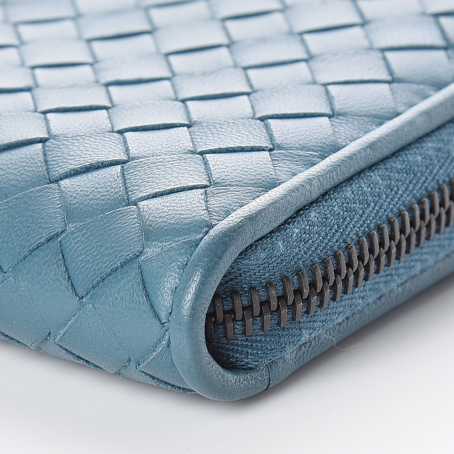 Nappa Intrecciato Zip Around Wallet Canard