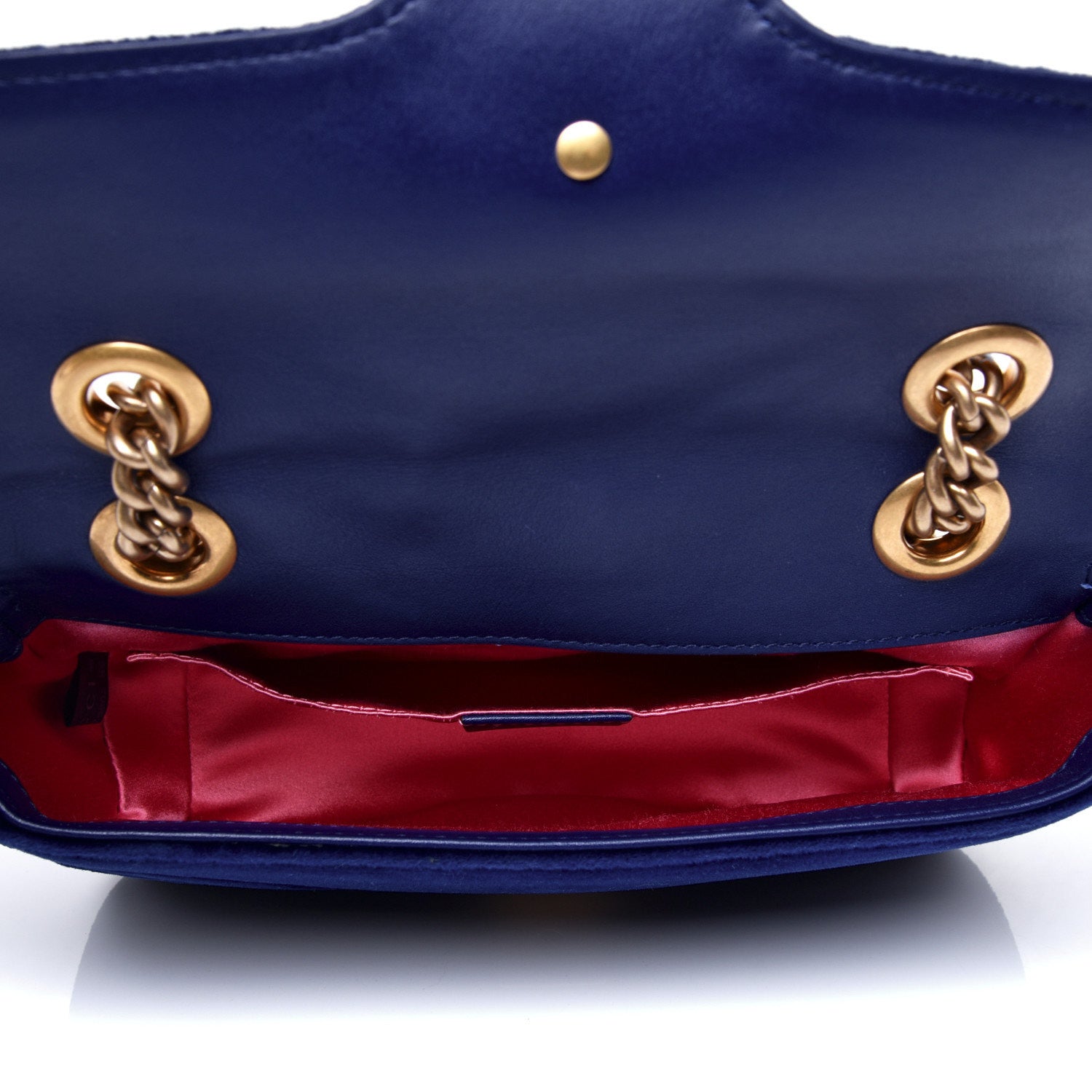 Gucci Velvet Matelasse Mini GG Marmont Shoulder Bag Cobalt Blue 5 of 11