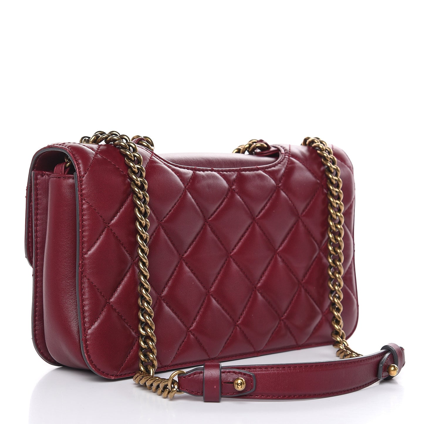 Calfskin Perfect Edge Medium Flap Burgundy