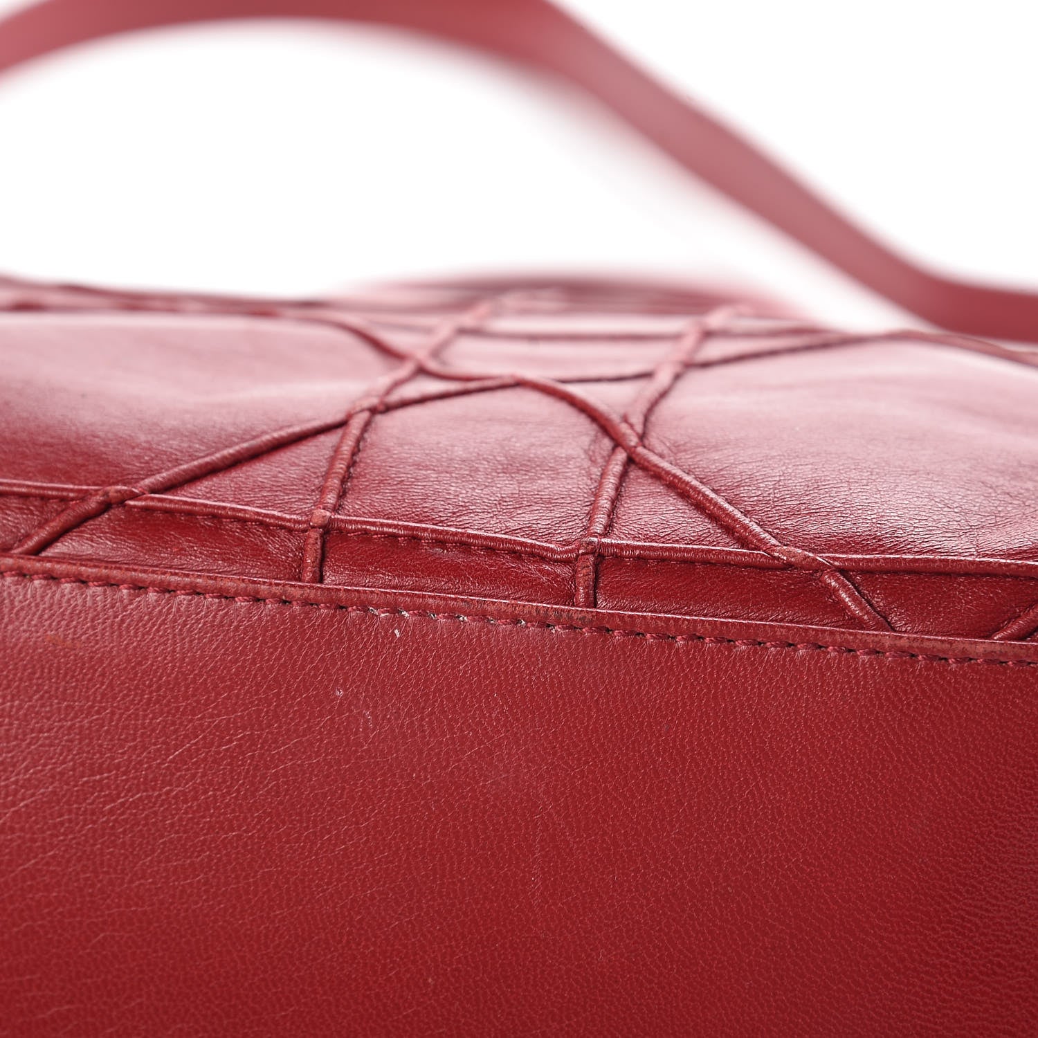 Christian Dior Lambskin Cannage Medium Granville Tote Red 16 of 22