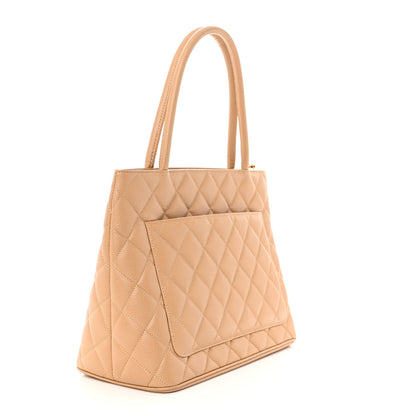 Chanel Caviar Quilted Medallion Tote Beige 3 of 11