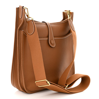 Hermes Taurillon Clemence Evelyne III PM Gold 3 of 11