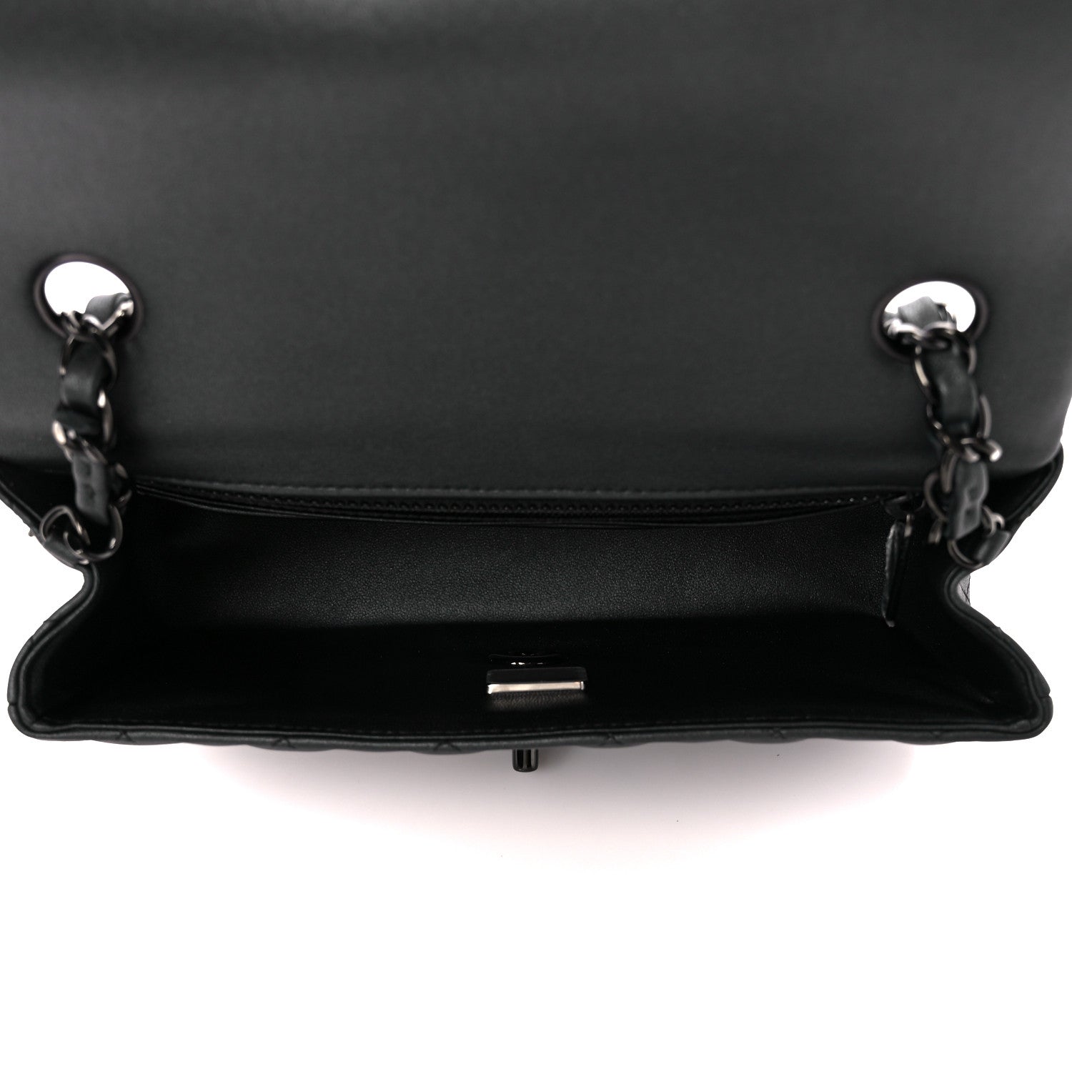Chanel Lambskin Quilted Mini Rectangular Flap So Black 5 of 12
