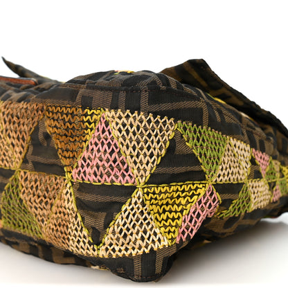 Fendi Lizard Zucca Embroidered Mama Baguette Pink Multicolor 9 of 16