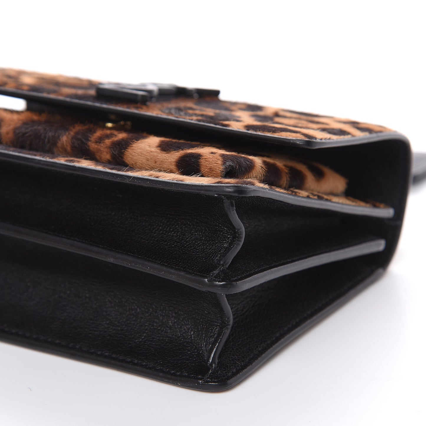 Calf Hair Monogram Small Sunset Chain Wallet Leopard