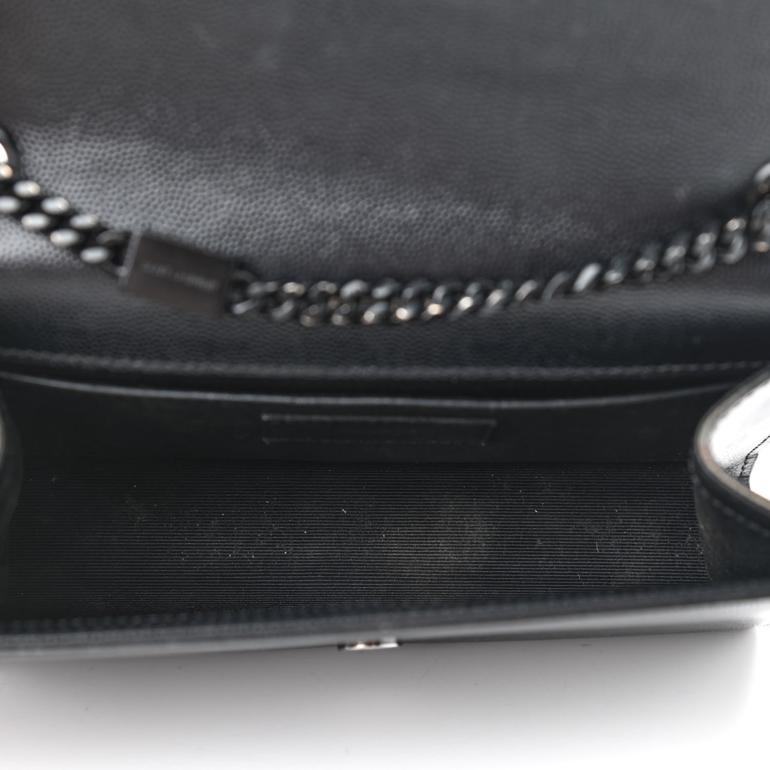 Saint Laurent Grain De Poudre Small Monogram Kate Satchel Black 7 of 9