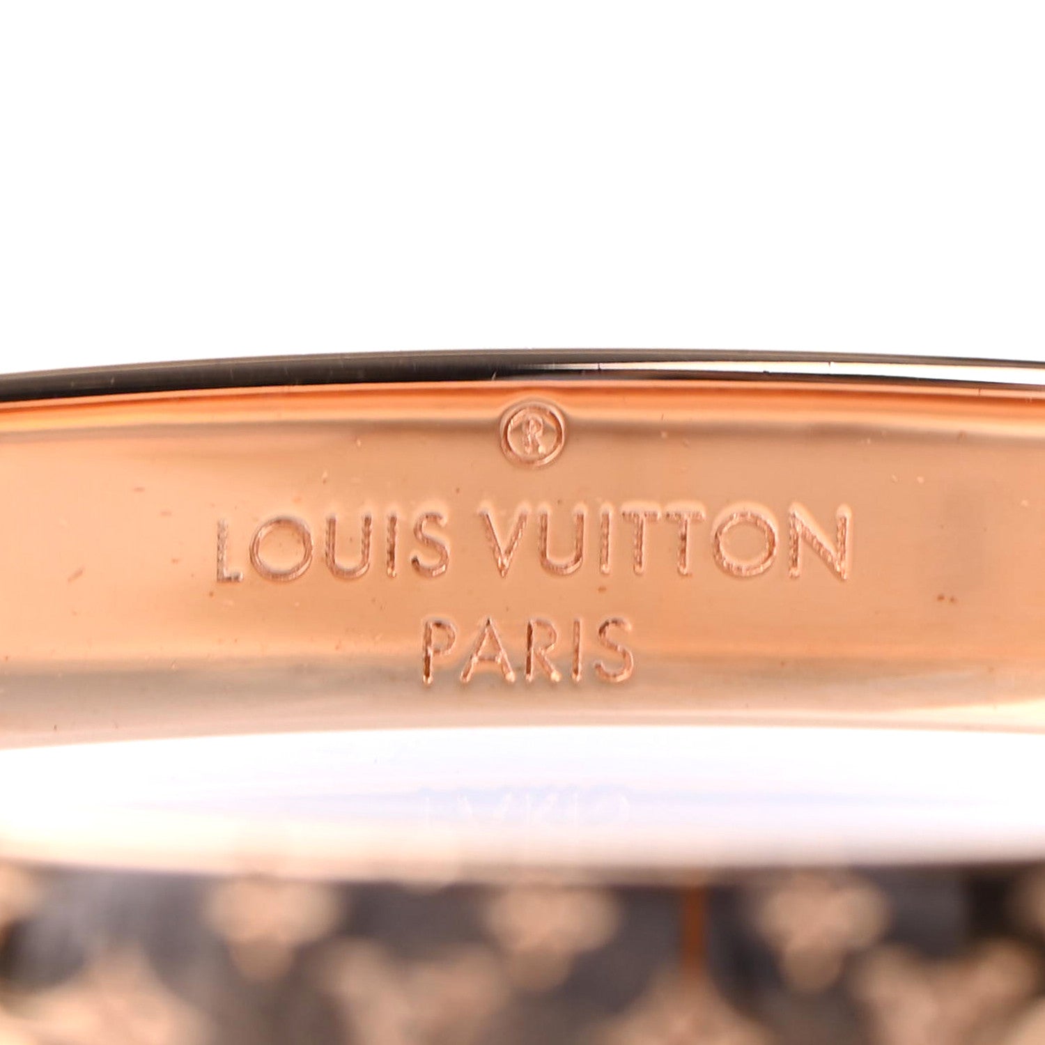 Louis Vuitton Brass Monogram Nanogram Cuff S Pink Gold 3 of 4