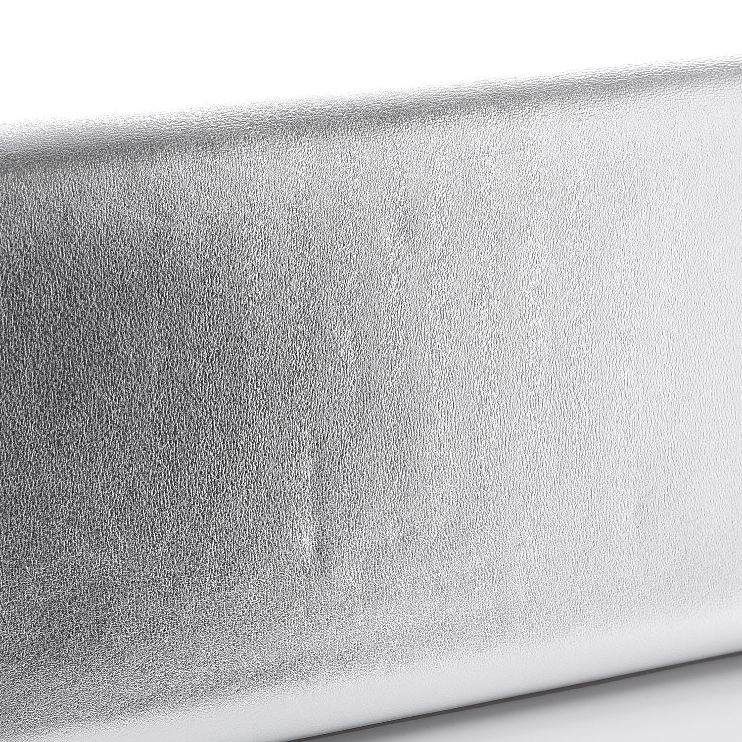 Saint Laurent Metallic Calfskin Classic Monogram Cassandre Clutch Argento 11 of 11