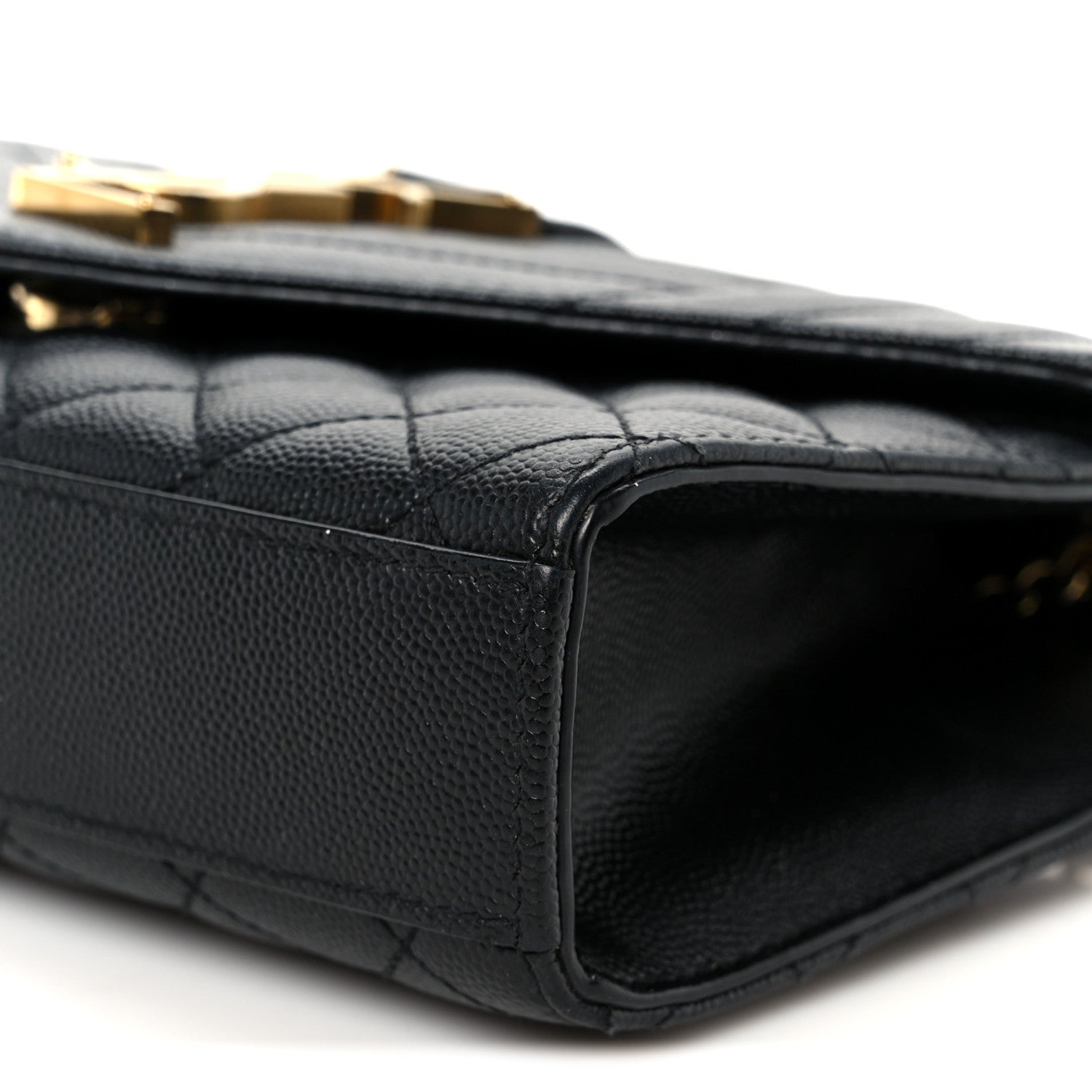 Saint Laurent Grain De Poudre Textured Mixed Matelasse Triquilt Small Monogram Satchel Black 11 of 11
