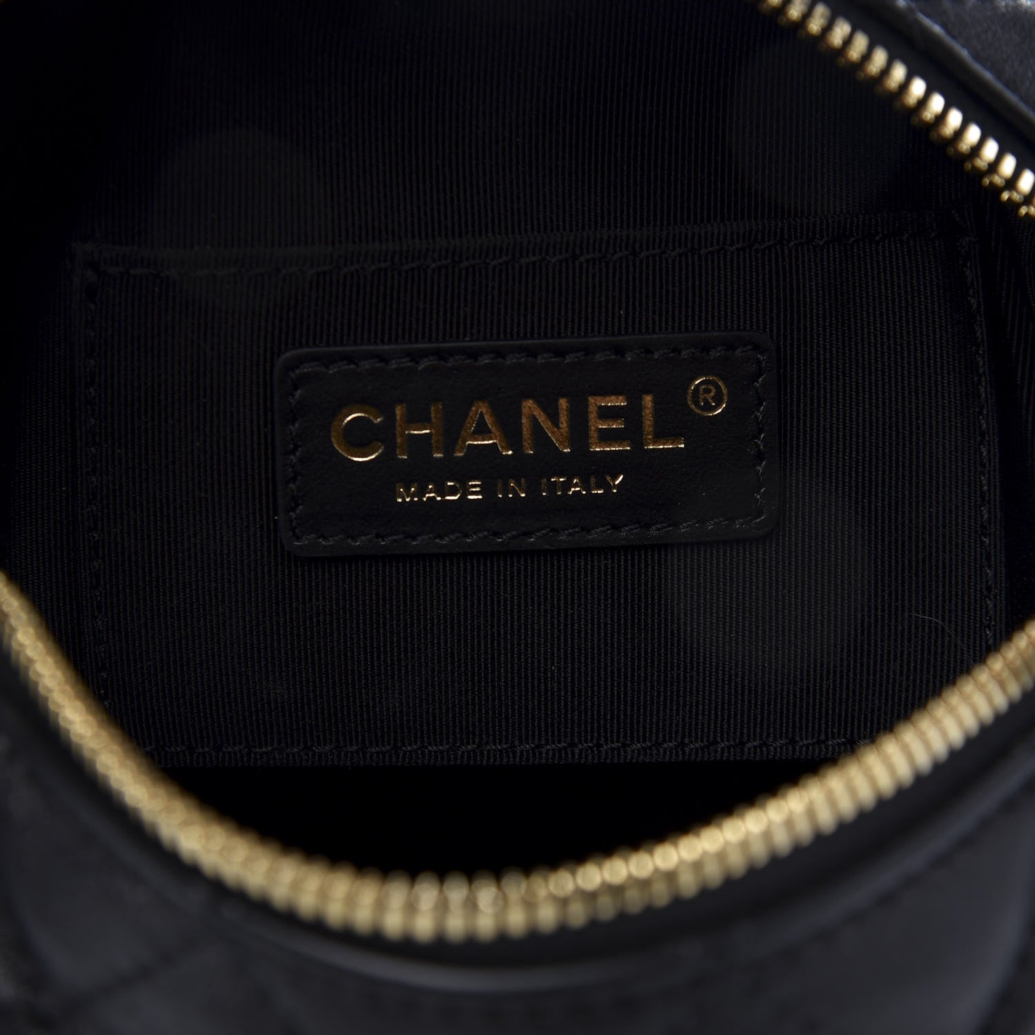 Chanel Lambskin Quilted Small Perfect Meeting Hobo Black 12 of 14