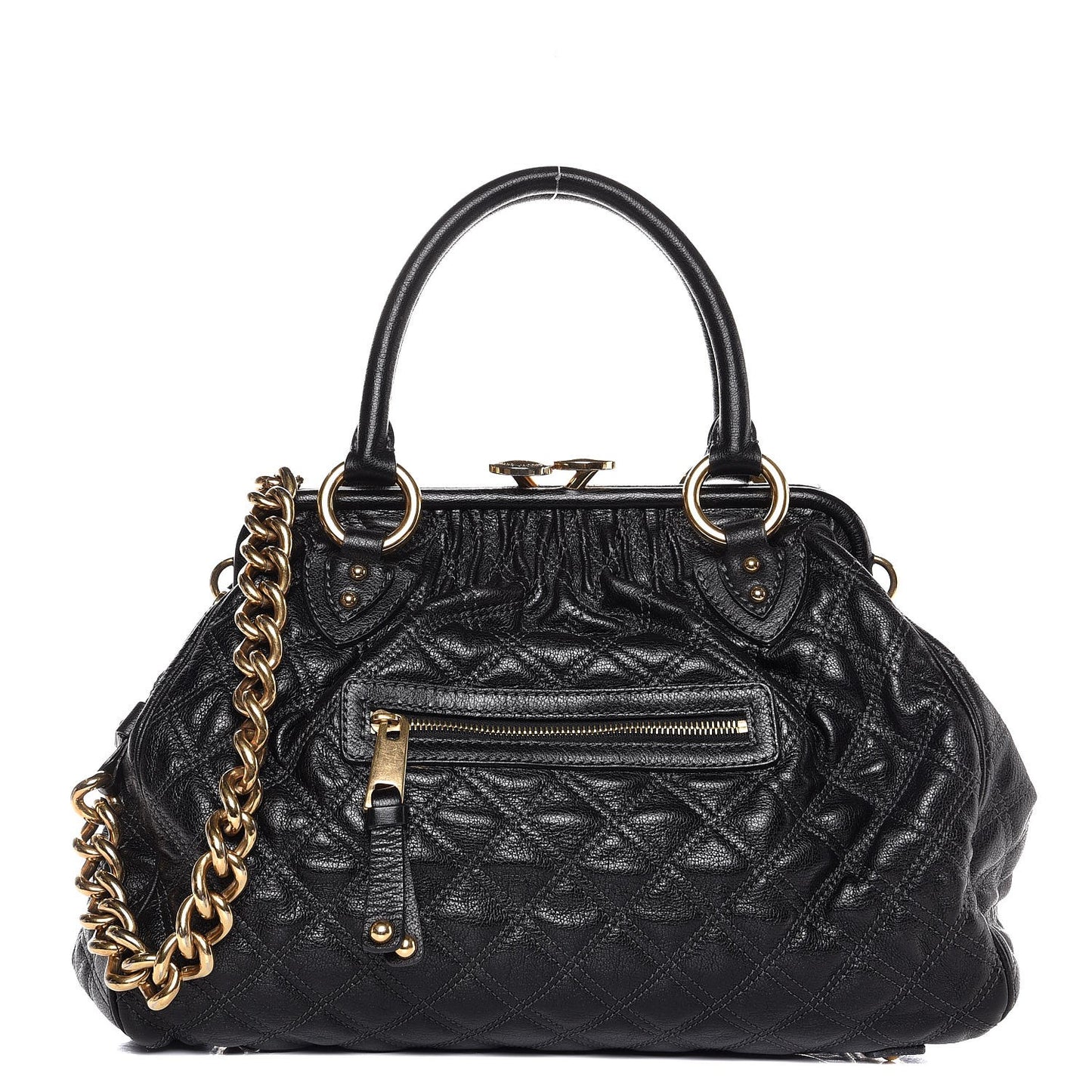 Calfskin Quilted Stam Black