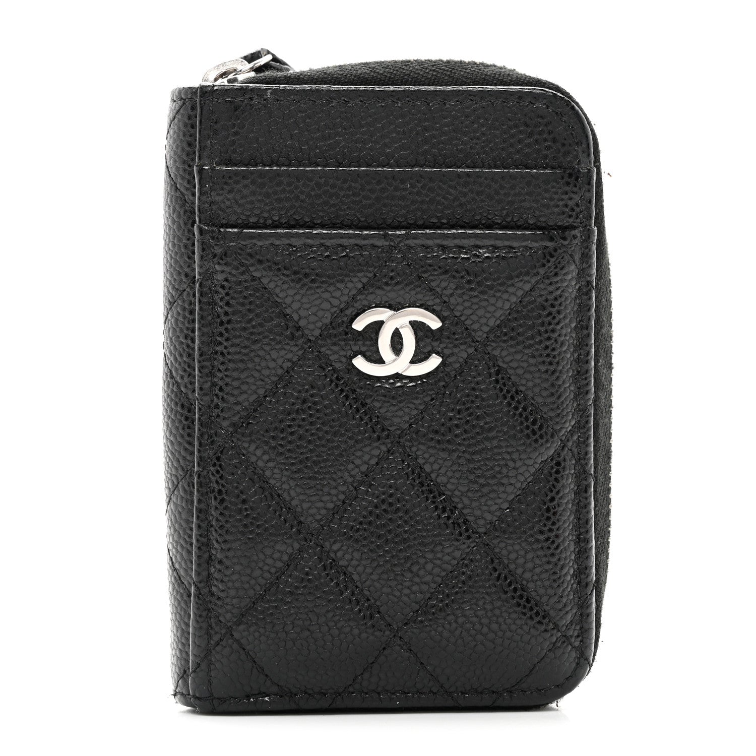 Chanel Caviar Quilted Zip Card Holder Black 1 of 8