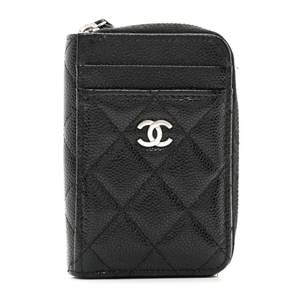 Chanel Caviar Quilted Zip Card Holder Black 1 of 8