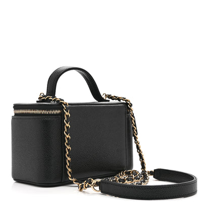 Chanel Caviar Quilted Top Handle Pocket Vanity Case Black 3 of 11