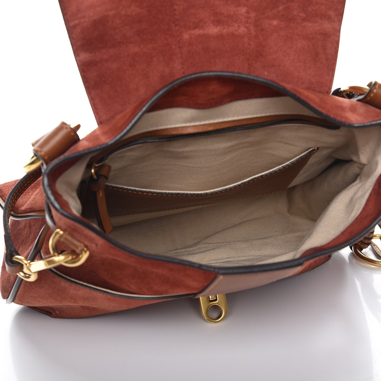 Suede Studded Small Lexa Shoulder Bag Saffron Red