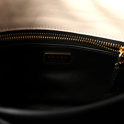 Prada Calfskin Soft Sound Charms Shoulder Bag White 6 of 10