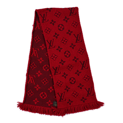 Louis Vuitton Wool Silk Logomania Scarf Rubis 2 of 4