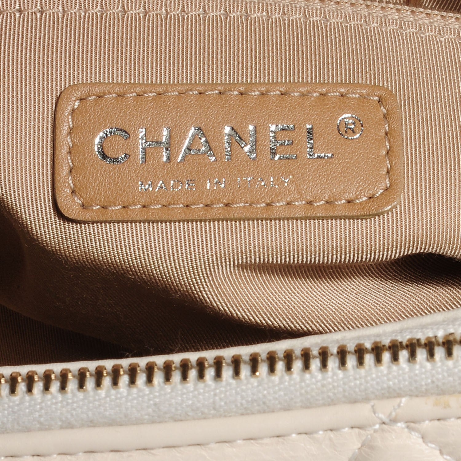 Chanel Glazed Calfskin Mademoiselle Zip Shopping Tote White 6 of 8