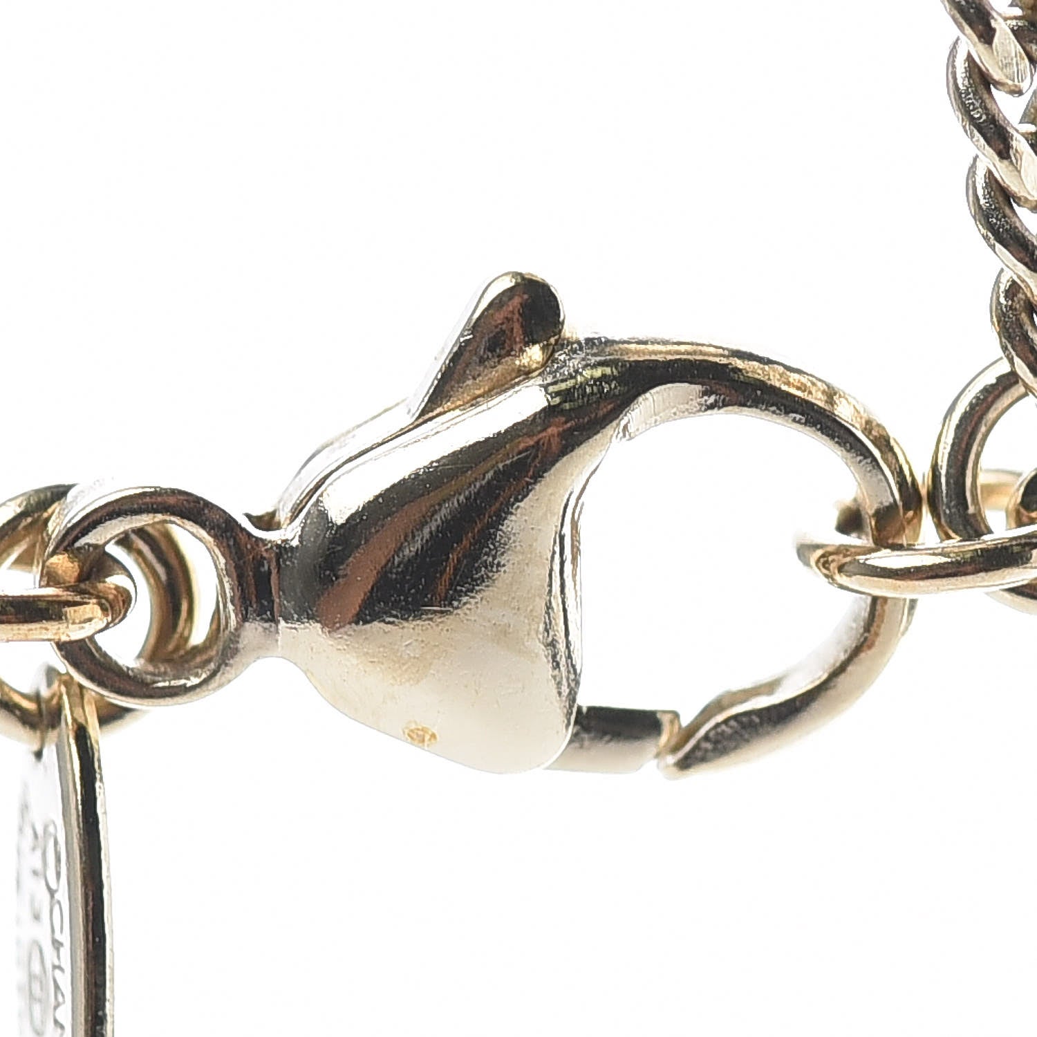 Chanel Resin Holographic Pearl CC Drop Necklace Gold 6 of 6