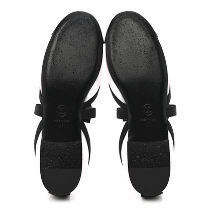 Chanel Mesh Grosgrain Mary Janes Flats 37 Light Pink Black 6 of 10