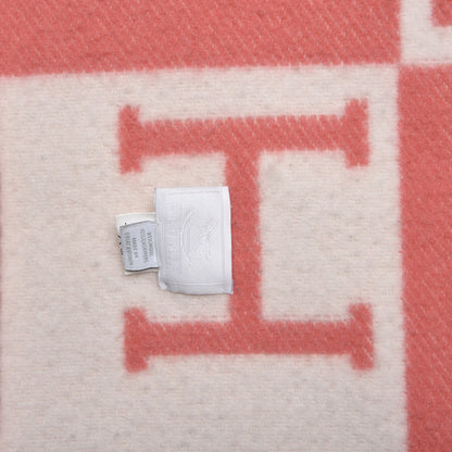 Hermes Wool Cashmere Avalon Baby Blanket Rose Airelle White 4 of 4