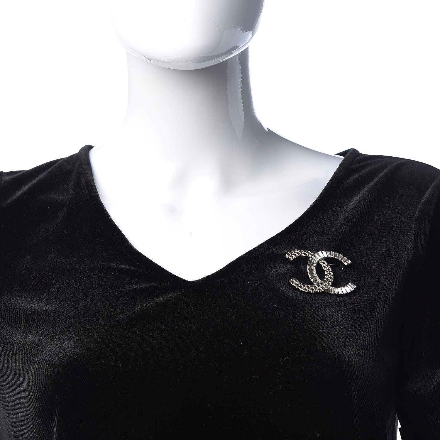 Chanel Baguette Crystal Quilted CC Brooch Gold 2 of 6