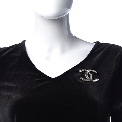 Chanel Baguette Crystal Quilted CC Brooch Gold 2 of 6