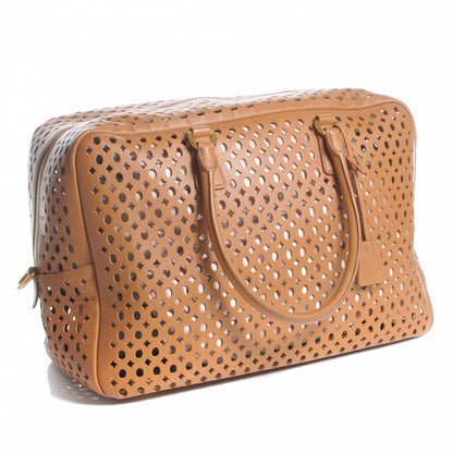 Prada Saffiano Perforated Bowler Caramel 3 of 8