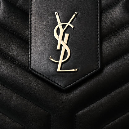 Saint Laurent Calfskin Y Quilted Monogram Large Loulou Shopper Black 8 of 16