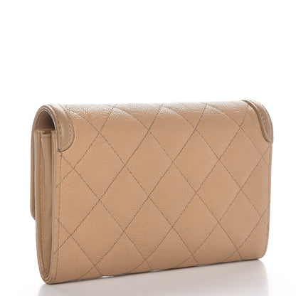Chanel Caviar Quilted Medium Filigree Flap Wallet Beige 3 of 10