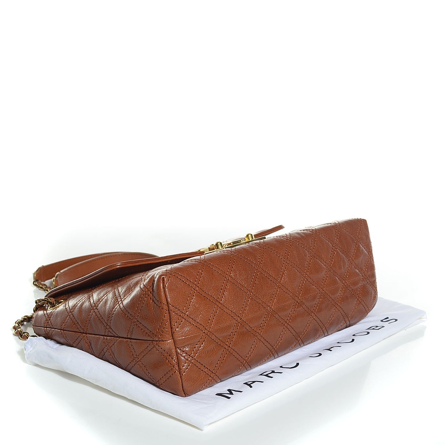 Lacquered Lambskin Quilted The XL Single Flap Cognac