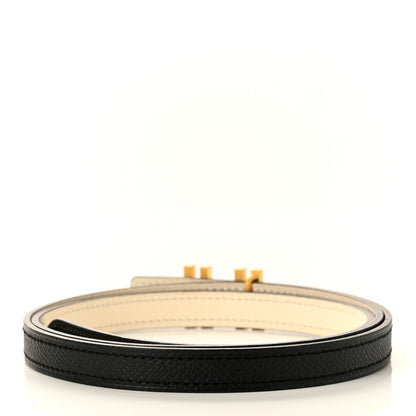 Hermes Swift Epsom Lacquered Metal 13mm Au Carre Double H Belt 90 Craie Black 4 of 5