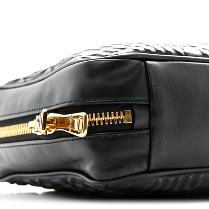 Miu Miu Softy Logo Embossed Chain Shoulder Bag Black 8 of 9